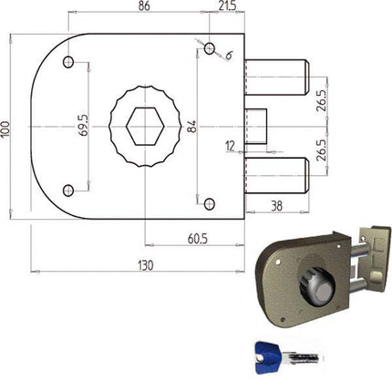 SERRATURA SIC.SEMPLICE POMPA 1650