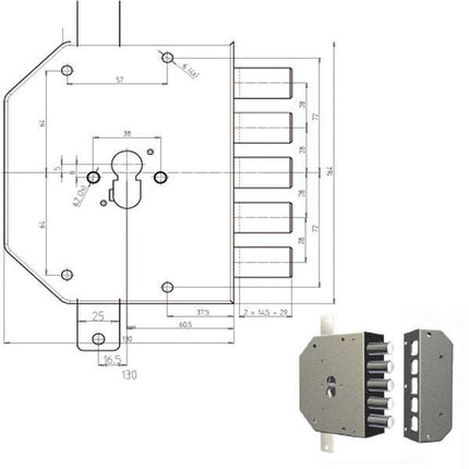 SERRATURA SIC.TRIPLICE CILINDRO 2200PEN