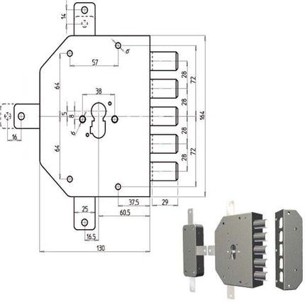 SERRATURA SIC.TRIPLICE CILINDRO 2300PEN