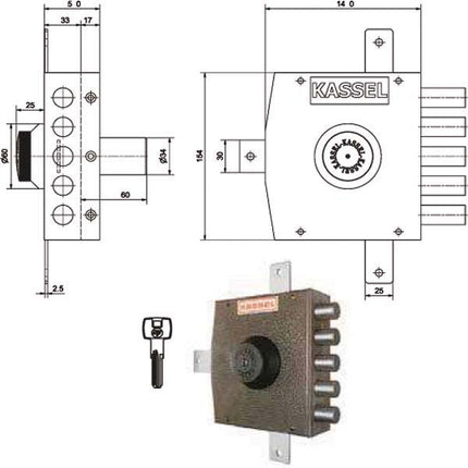 SERRATURA SIC.QUINTUPL.POMPA 2501/2502CP