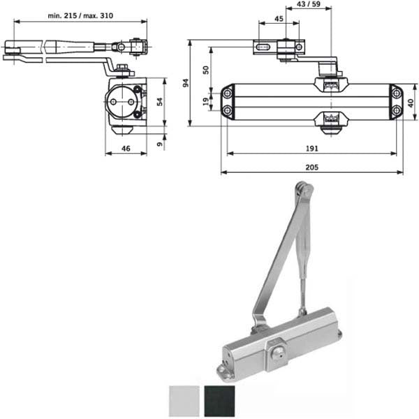 CHIUDIPORTA AERODINAMICO TS COMPAKT 102