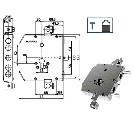 SERRATURA SICUREZZA TRIPLICE 89E30
