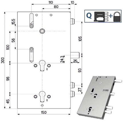 SERRATURA SICUREZZA TRIPLICE 89F30