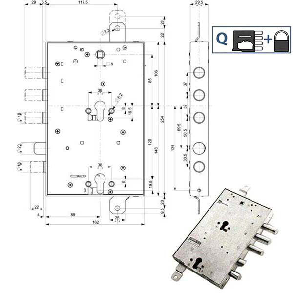 SERRATURA SICUREZZA TRIPLICE 89859