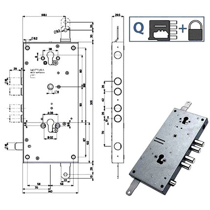 SERRATURA SICUREZZA TRIPLICE 898T1