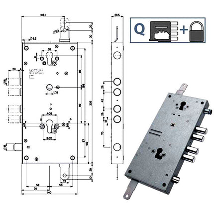 SERRATURA SICUREZZA TRIPLICE 898T1