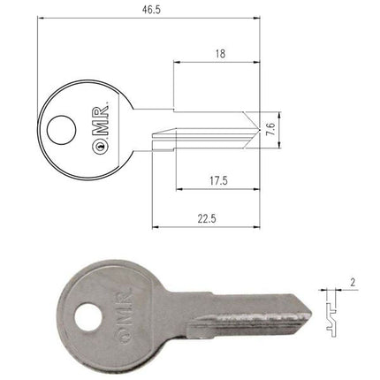 CHIAVE CILINDRI 5 SPINE DX