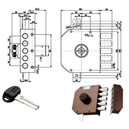 SERRATURA SICUREZZA TRIPLICE POMPA 30621