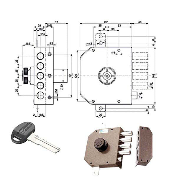 SERRATURA SICUREZZA TRIPLICE POMPA 30631