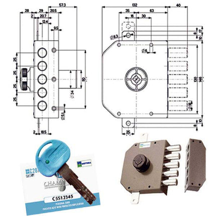 SERRATURA SICUREZZA TRIPLICE POMPA 30621