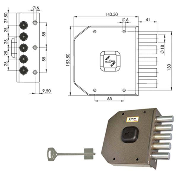 SERRATURA SICUREZZA SEMPLICE DM G411